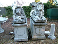 Aged Lion Statues