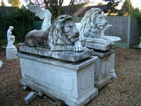 Aged Lion Statues