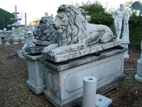 Aged Lion Statues