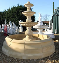 Reconstituted stone fountain