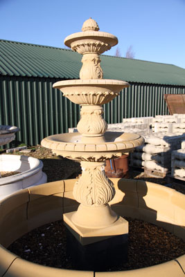 Reconstituted stone fountain